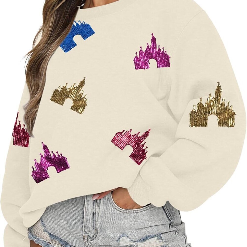 Oversized Bow Sweatshirt Womens Pastel Bows Graphic Holiday Pullover